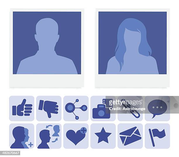 illustrazioni stock, clip art, cartoni animati e icone di tendenza di profilo di social network - fotografia immagine