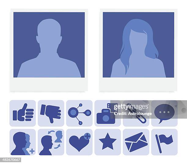 ilustrações, clipart, desenhos animados e ícones de perfil na rede social - profile photo icon