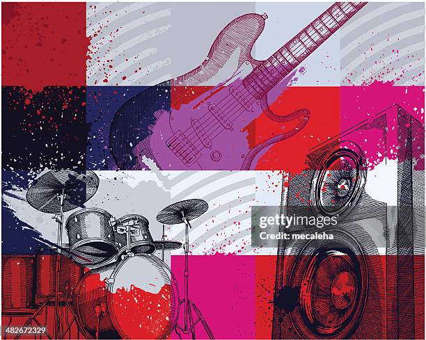 illustrations, cliparts, dessins animés et icônes de musique de fond - musique rock