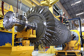 Gas turbine rotor at workshop