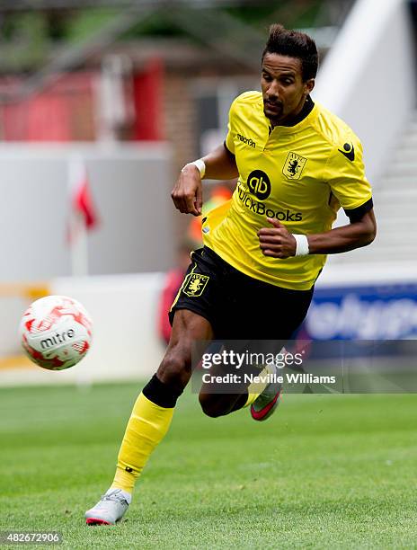 Scott Sinclair of Aston Villa during the pre season friendly match between Nottingham Forest and Aston Villa at the City Ground on August 01, 2015 in...