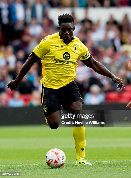 Micah Richards of Aston Villa during the pre season friendly match between Nottingham Forest and Aston Villa at the City Ground on August 01, 2015 in...