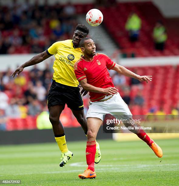 Micah Richards of Aston Villa during the pre season friendly match between Nottingham Forest and Aston Villa at the City Ground on August 01, 2015 in...