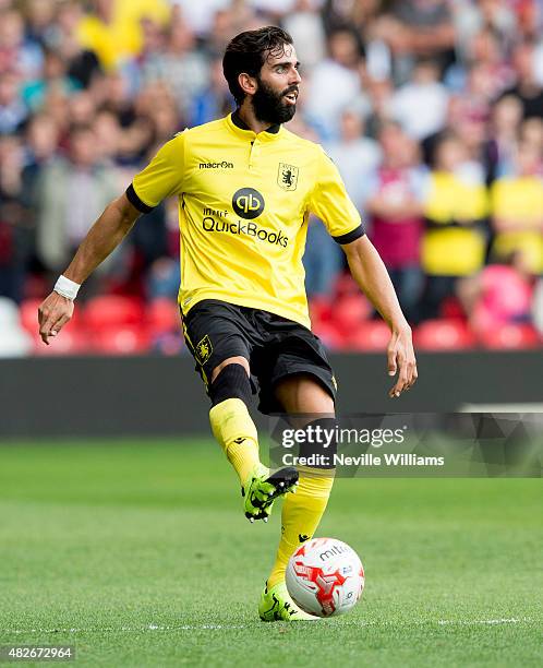 Jose Angel Crespo of Aston Villa during the pre season friendly match between Nottingham Forest and Aston Villa at the City Ground on August 01, 2015...