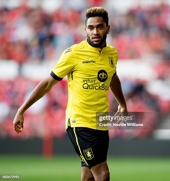 Jordan Amavi of Aston Villa during the pre season friendly match between Nottingham Forest and Aston Villa at the City Ground on August 01, 2015 in...