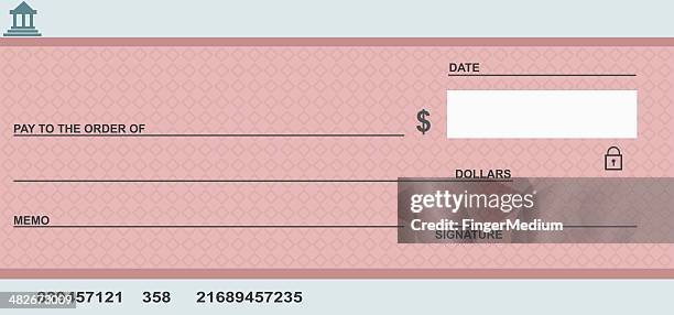 ilustraciones, imágenes clip art, dibujos animados e iconos de stock de cheque en blanco - cheque en blanco