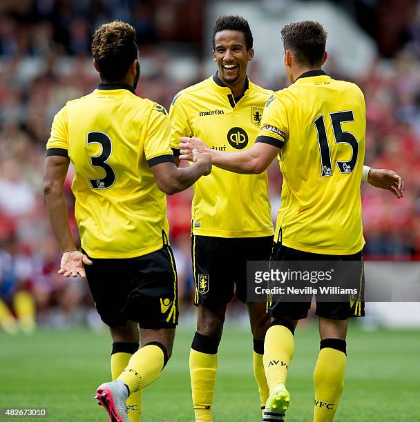 Scott Sinclair of Aston Villa during the pre season friendly match between Nottingham Forest and Aston Villa at the City Ground on August 01, 2015 in...
