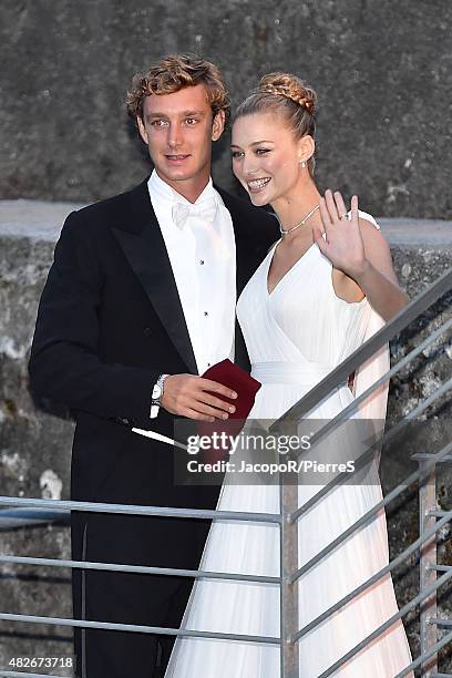 Pierre Casiraghi and Beatrice Borromeo are seen on August 1, 2015 in ANGERA, Italy.