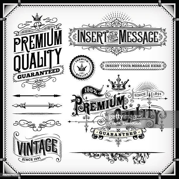 ornate frames and banners - victorian border stock illustrations
