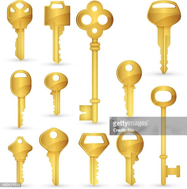 schlüssel - golden key stock-grafiken, -clipart, -cartoons und -symbole