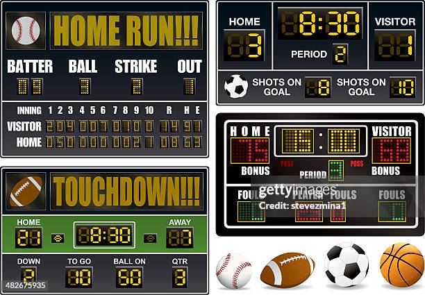 stockillustraties, clipart, cartoons en iconen met scoreboards - scorebord
