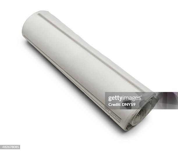 rolled blank newspaper - rolled newspaper stock pictures, royalty-free photos & images