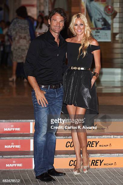 Carolina Cerezuela and Carlos Moya attend a Charity Gala against skin cancer at the Royal Nautical Club on August 1, 2015 in Palma de Mallorca, Spain.