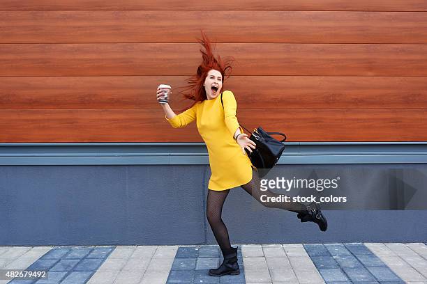 so happy in this moment - happy people running stockfoto's en -beelden