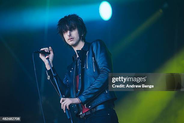 Faris Badwan of The Horrors performs on the Main Stage at Kendal Calling Festival on August 1, 2015 in Kendal, United Kingdom.