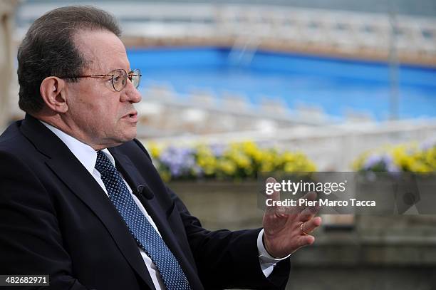 Vice President, European Central Bank Vitor Manuel Riberio Constancio speaks during an interview at the the Ambrosetti Workshop on April 4, 2014 in...