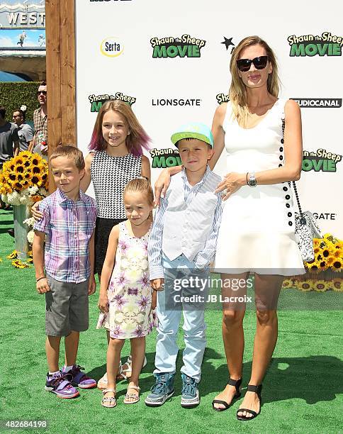 Brendan Joseph Wahlberg, Ella Rae Wahlberg, Grace Margaret Wahlberg, Michael Wahlberg and Rhea Durham attend the screening of Lionsgate's "Shaun the...