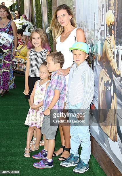 Ella Rae Wahlberg, Grace Margaret Wahlberg, Rhea Durham, Brendan Joseph Wahlberg and Michael Wahlberg attend the screening of Lionsgate's "Shaun the...