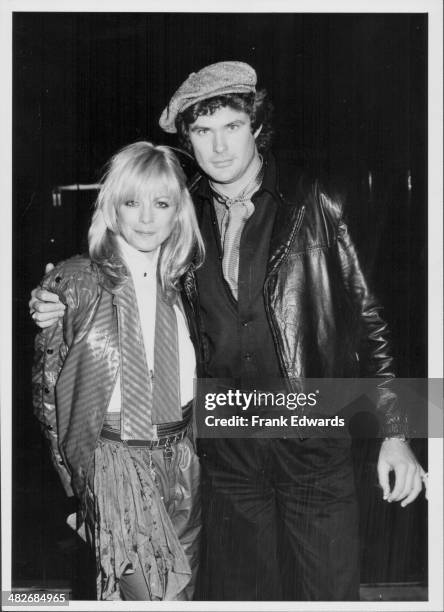 Actors Roberta Leighton and David Hasselhoff attending a gallery opening, California, December 1981.