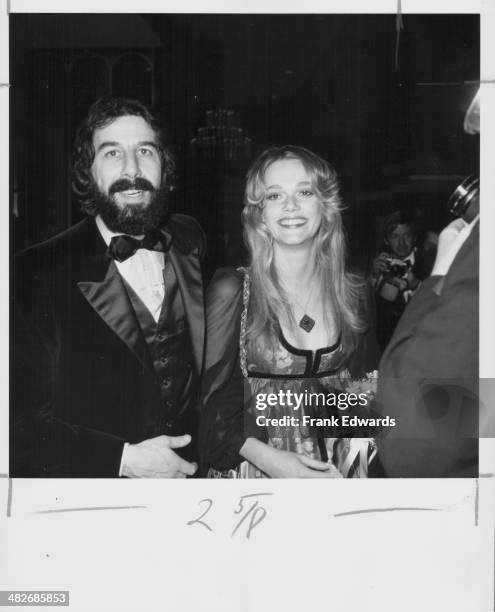 Actress Peggy Lipton with producer Lou Adler at the Golden Globe Awards, circa 1965-1975.