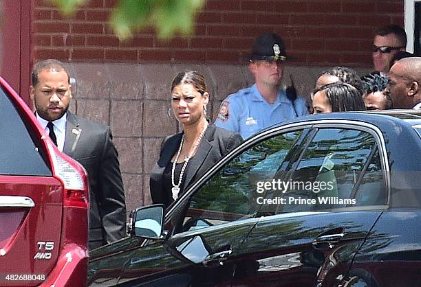 Alicia Etheredge attends the funeral of Bobbi Kristina Brown at the St. James United Methodist Church on August 1, 2015 in Alpharetta, Georgia....