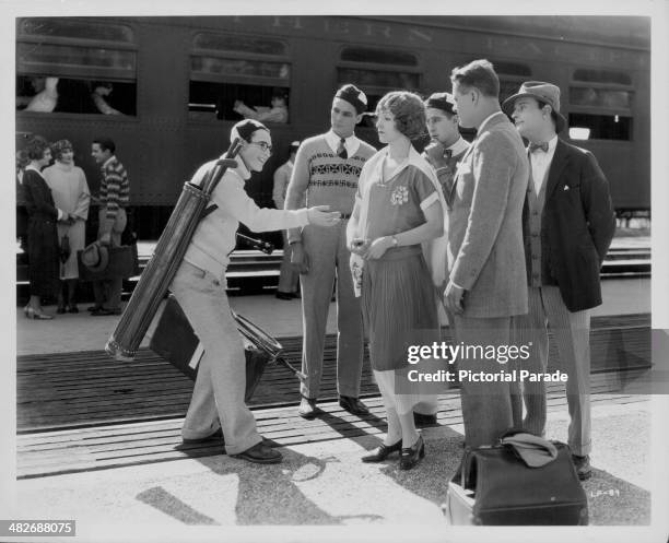 Actor Harold Lloyd in a scene from the movie 'The Freshman', 1925.