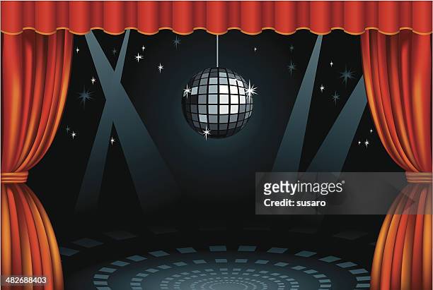 stage mirrorball - auditorium stock illustrations