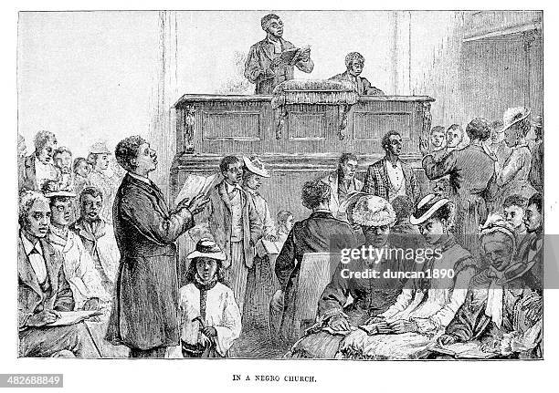 african american church - black people in church stock illustrations