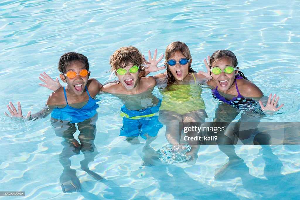 Group of kids in swimming pool