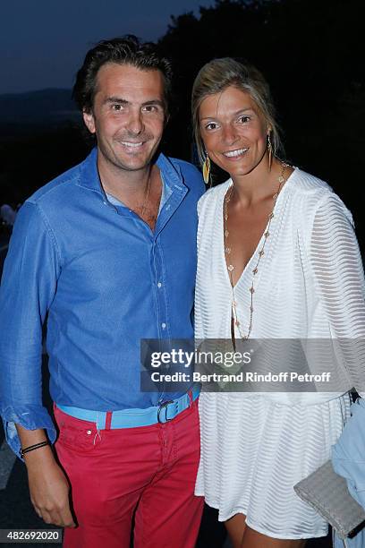 Havas Yannick Bollore and his wife Chloe attend the 'Madame Foresti' show of Humorist Florence Foresti during the 31th Ramatuelle Festival : Day 1 on...