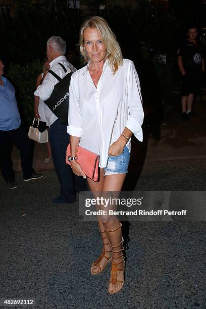Model Estelle Lefebure attends the 'Madame Foresti' show of Humorist Florence Foresti during the 31th Ramatuelle Festival : Day 1 on August 1, 2015...