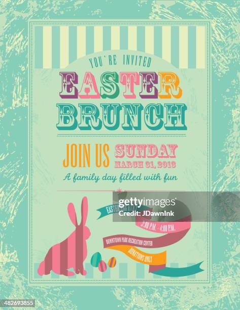 easter themed invitation design template - colorful easter eggs stock illustrations