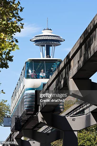 monorotaia lo space needle e - monorotaia foto e immagini stock