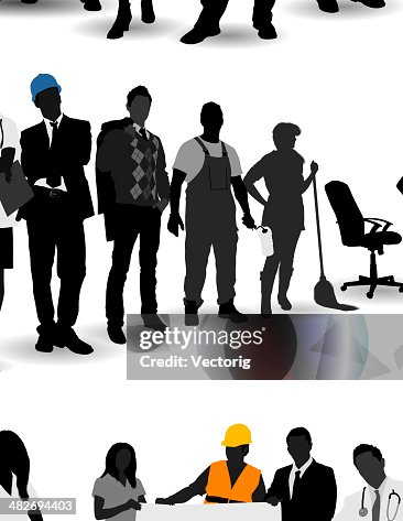 Current Occupation Vector Illustration Of Various Occupations High-Res Vector Graphic ...