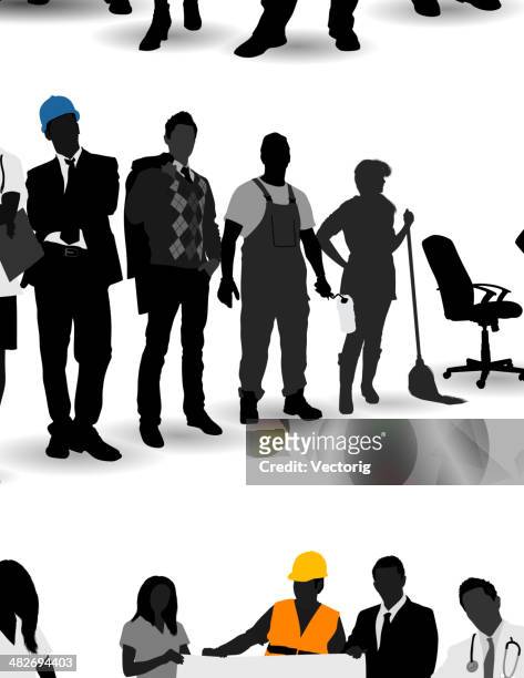 vector illustration of various occupations - creative crowd stock illustrations