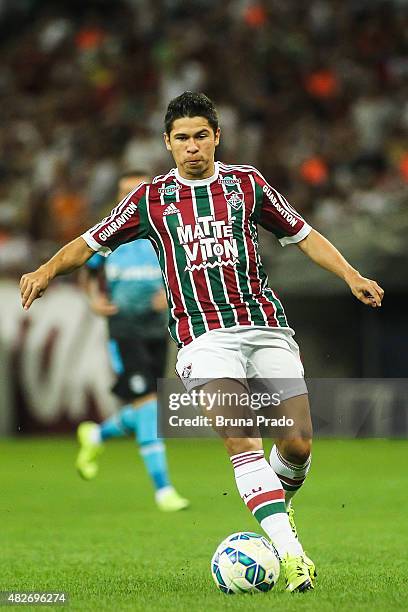 Osvaldo of Fluminense during the Brasileirao Series A 2015 match between Fluminense and Gremio at Maracana Stadium on August 01, 2015 in Rio de...