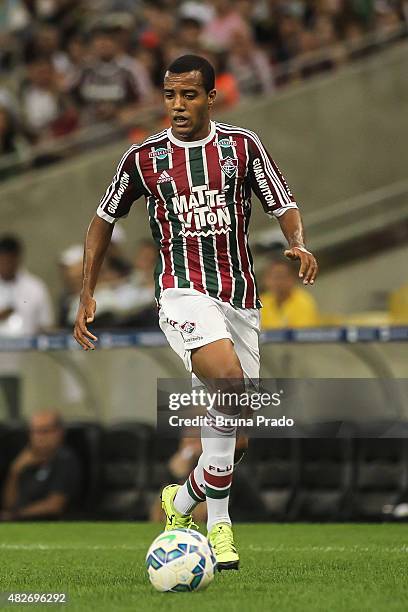 Breno Lopes of Fluminense during the Brasileirao Series A 2015 match between Fluminense and Gremio at Maracana Stadium on August 01, 2015 in Rio de...