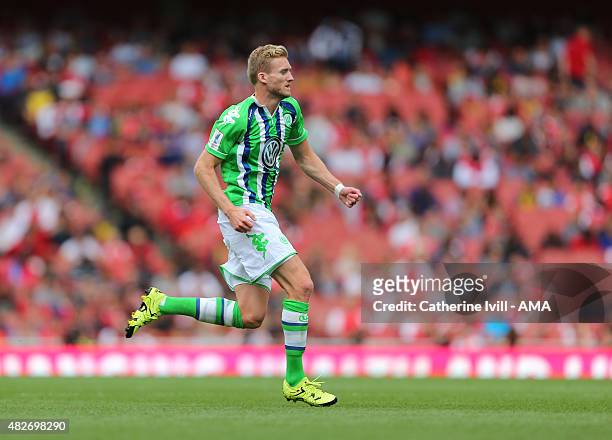 Andre Schurrle of Wolfsburg during the Emirates Cup match between VfL Wolfsburg and Villarreal at Emirates Stadium on July 25, 2015 in London,...