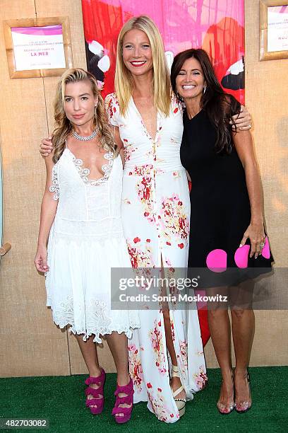 Tracy Anderson, Gwyneth Paltrow and Maria Baum attend the Hamptons paddle and party for Pink-Sunset cocktail party benefiting the Breast Cancer...