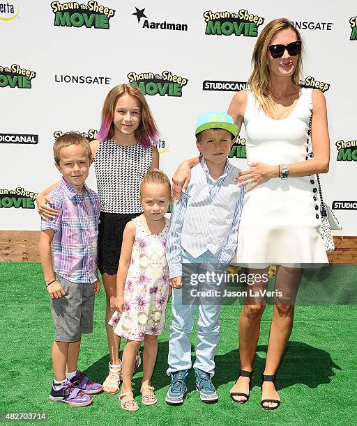 Model Rhea Durham and children Brendan Joseph Wahlberg, Grace Margaret Wahlberg, Ella Rae Wahlberg and Michael Wahlberg attend a screening of...