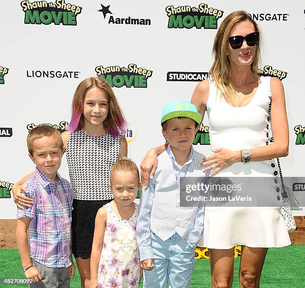 Model Rhea Durham and children Brendan Joseph Wahlberg, Grace Margaret Wahlberg, Ella Rae Wahlberg and Michael Wahlberg attend a screening of...