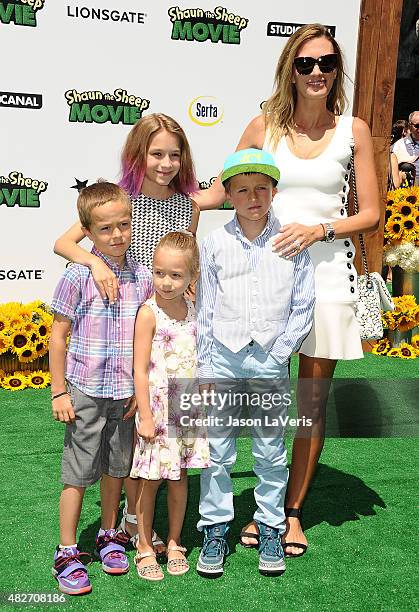 Model Rhea Durham and children Brendan Joseph Wahlberg, Grace Margaret Wahlberg, Ella Rae Wahlberg and Michael Wahlberg attend a screening of...