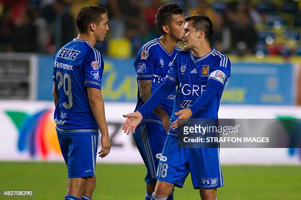 Jesus Dueñas , Luis Castillo and Jose Torres of Tigres look dejected after a 2nd round match between Morelia and Tigres UANL as part of the Apertura...