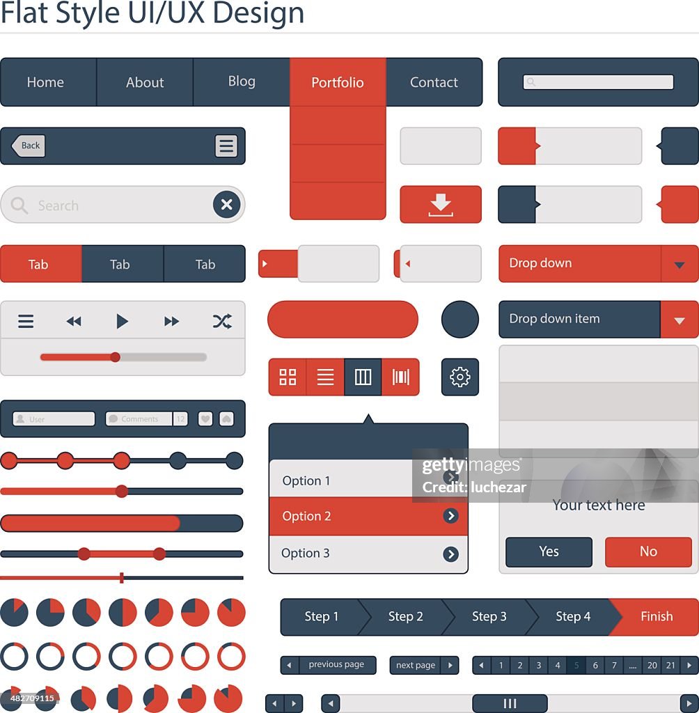 Flat style UI/UX design