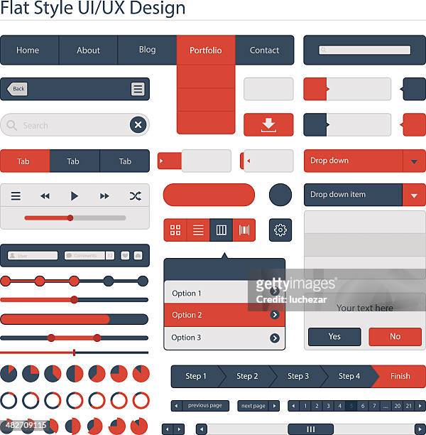 flat style ui/ux design - graphical user interface stock illustrations