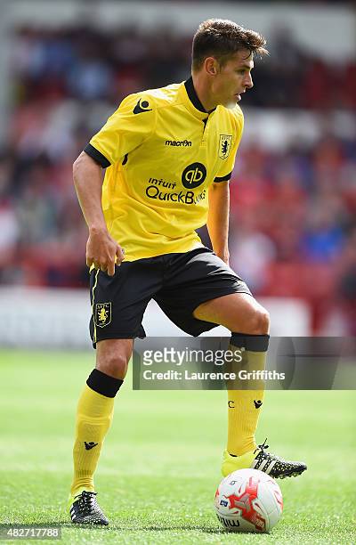 Ashley Westwood of Aston Villa in action during the Pre Season Friendly match between Nottingham Forest and Aston Villa at City Ground on August 1,...