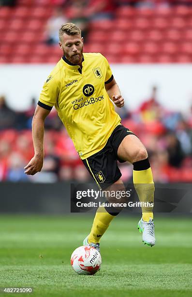 Nathan Baker of Aston Villa in action during the Pre Season Friendly match between Nottingham Forest and Aston Villa at City Ground on August 1, 2015...