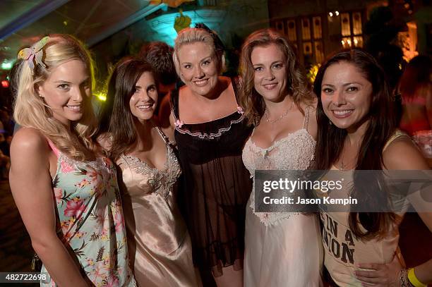 Playmates Michelle McLaughlin, Alison Waite, Shallan Meiers, Juliette Frette, and Pilar Lastra attend the annual Midsummer Night's Dream Party at the...