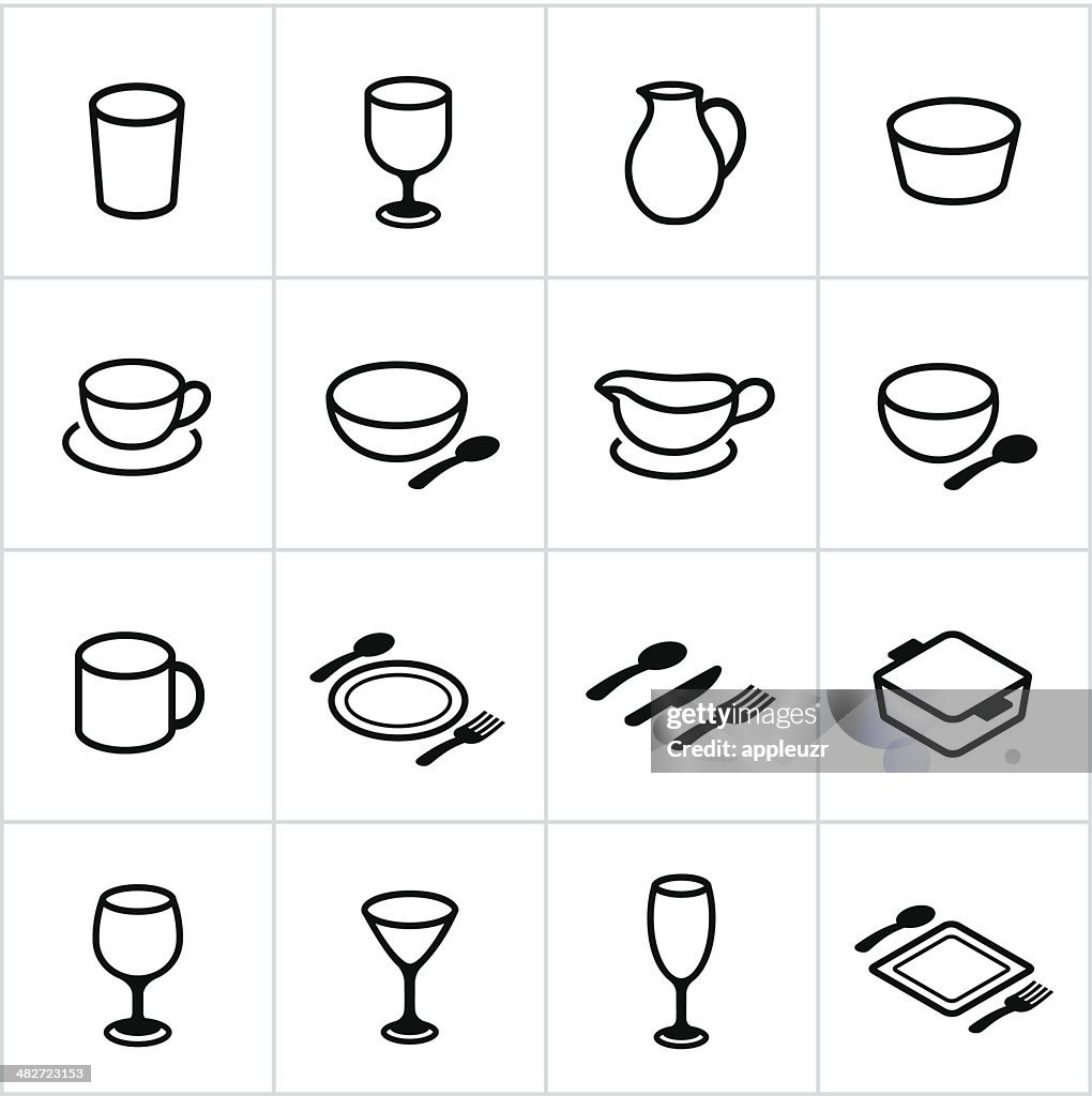 Black Dishes Icons