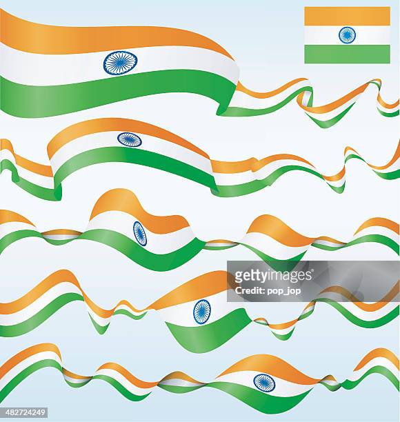 indien-banner - indische flagge stock-grafiken, -clipart, -cartoons und -symbole